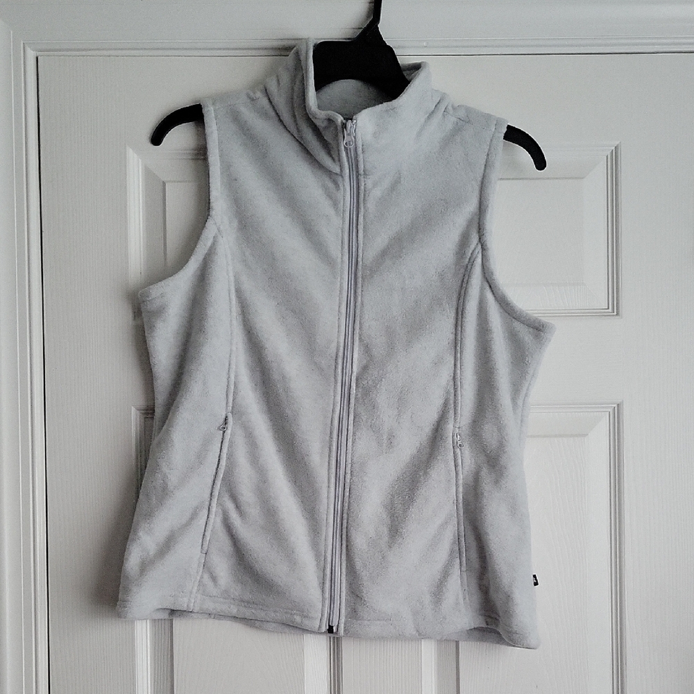 North River Full-Zip Gray Fleece Vest